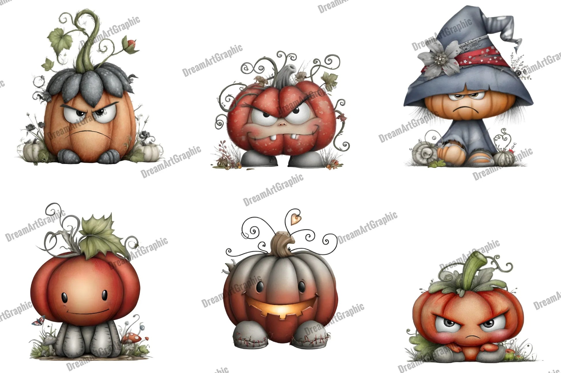 Spooky Pumpkin Halloween Clipart Bundle - CraftNest - Digital Crafting and Art