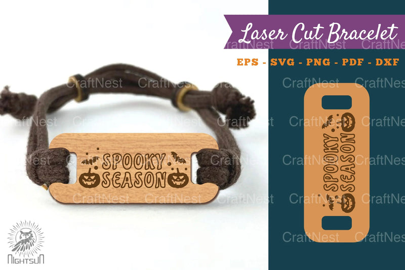 Spooky Season Laser Cut Bracelet SVG Bundle - CraftNest - Digital Crafting and Art