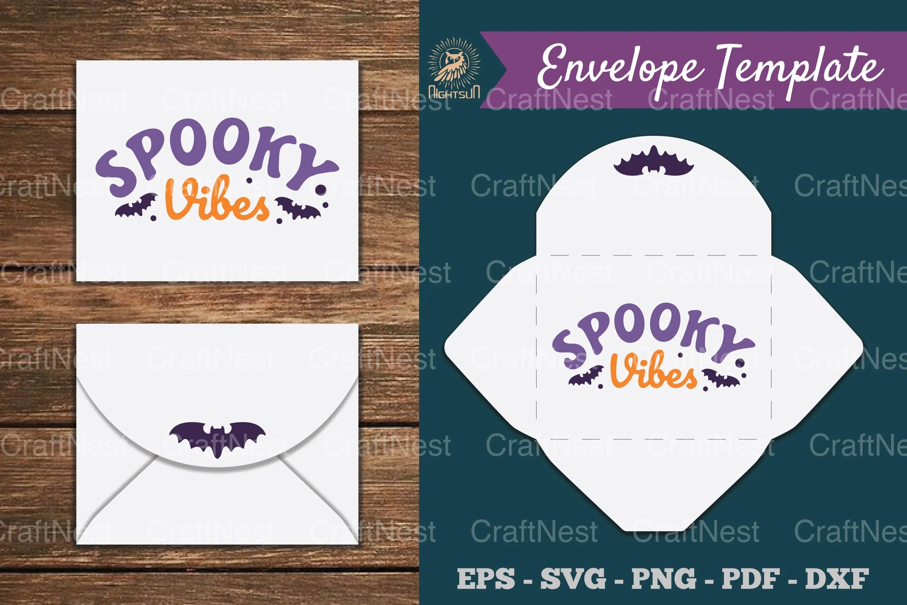Spooky Vibes Envelope Template SVG Bundle - CraftNest - Digital Crafting and Art