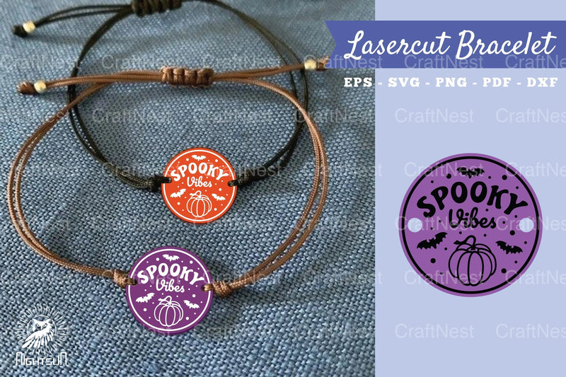 Spooky Vibes Laser Cut Bracelet SVG Bundle - CraftNest - Digital Crafting and Art