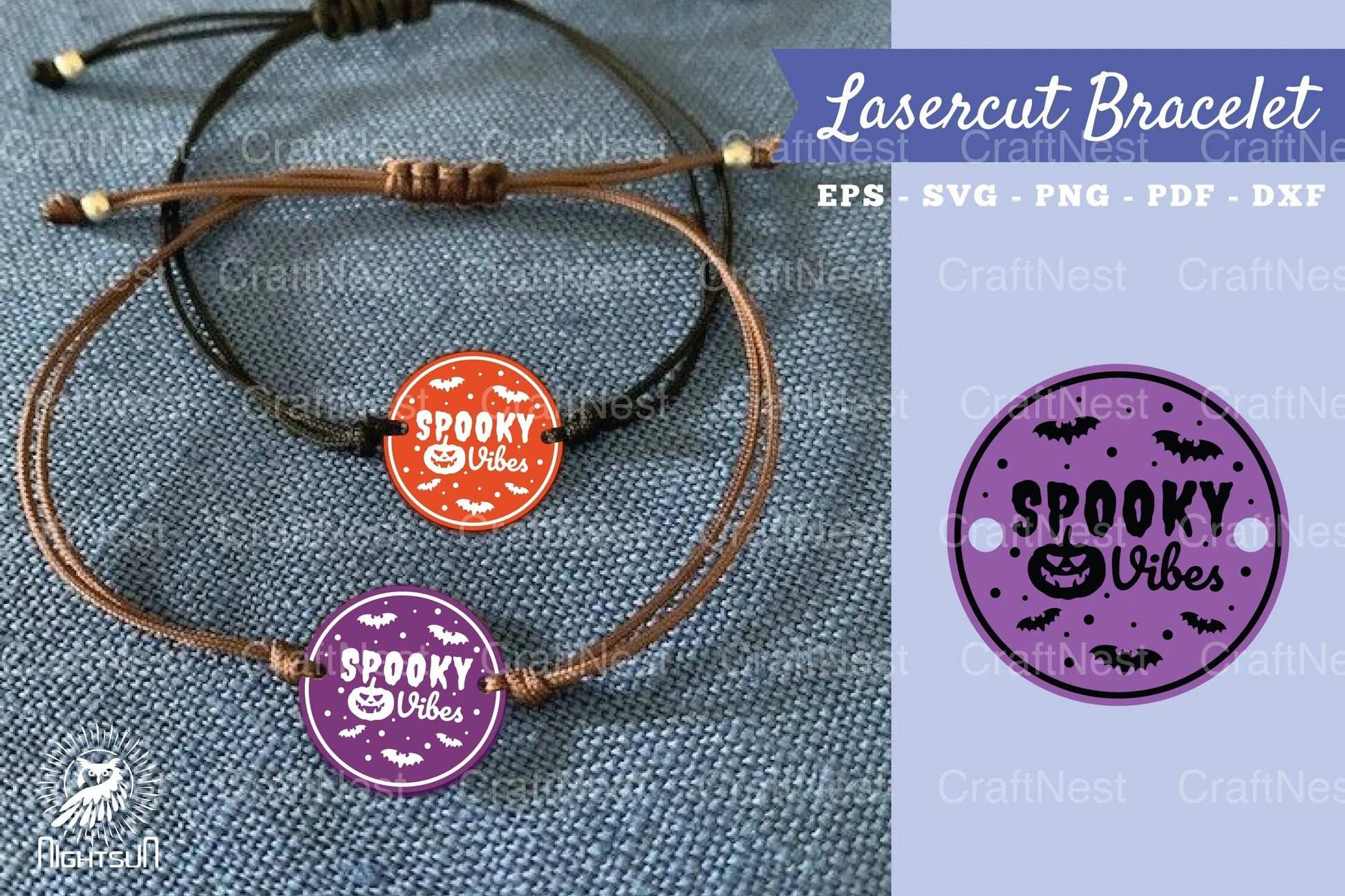 Spooky Vibes Laser Cut Bracelet SVG Bundle - CraftNest - Digital Crafting and Art