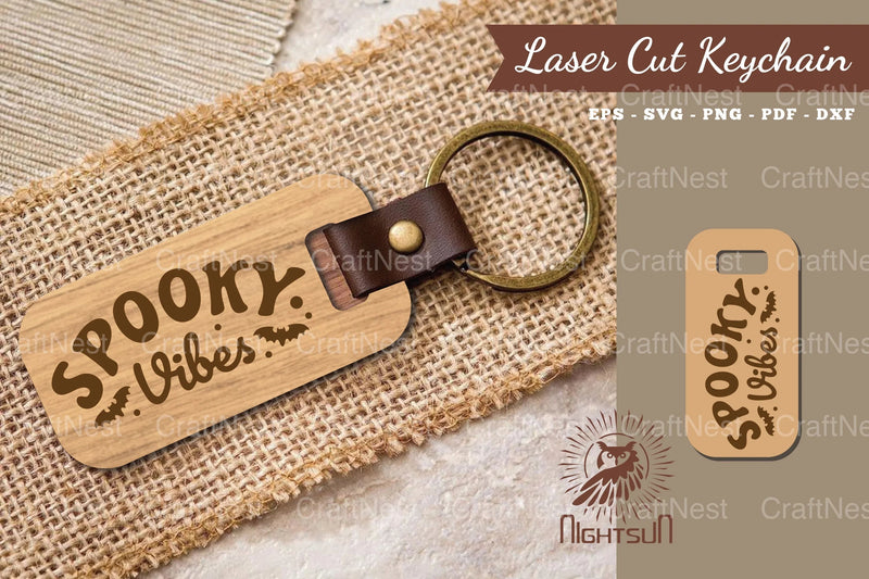 Spooky Vibes Laser Cut Keychain Design Bundle - CraftNest - Digital Crafting and Art