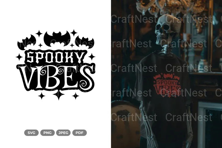 Spooky Vibes Halloween SVG Bundle Clipart - CraftNest - Digital Crafting and Art
