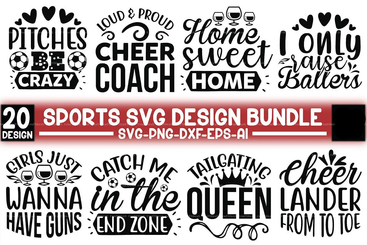 Sports Design SVG Bundle 1 - CraftNest - Digital Crafting and Art