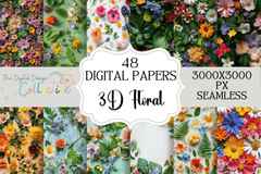 Spring 3D Flower Seamless Digital Paper - CraftNest - Digital Crafting and Art