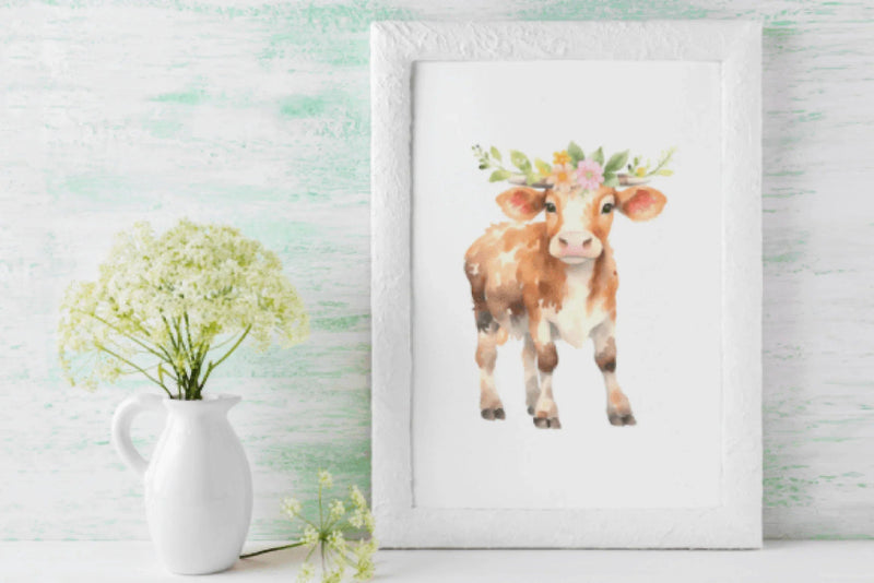 Floral Cow Clipart Bundle - CraftNest - Digital Crafting and Art