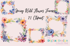 Spring Wildflower Frames Clipart Bundle - CraftNest - Digital Crafting and Art