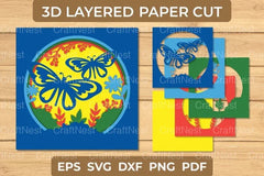 Spring Butterfly 3D Light Box Paper Cut Bundle - CraftNest - Digital Crafting and Art