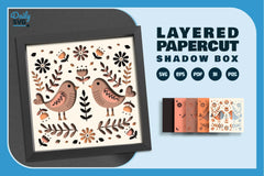 Spring Floral Birds Folk Art Papercut SVG Bundle - CraftNest - Digital Crafting and Art