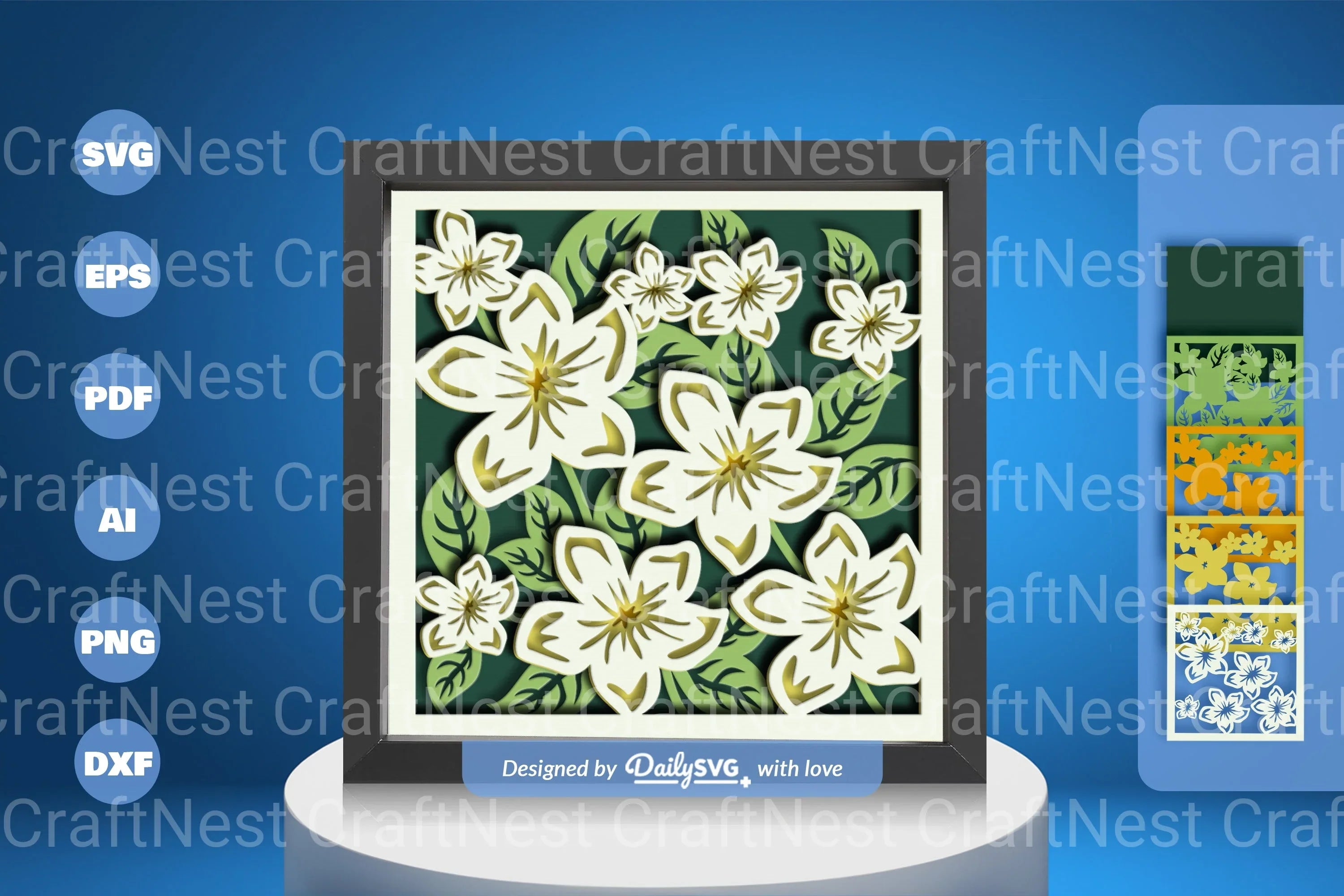 Spring Floral Papercut SVG Bundle