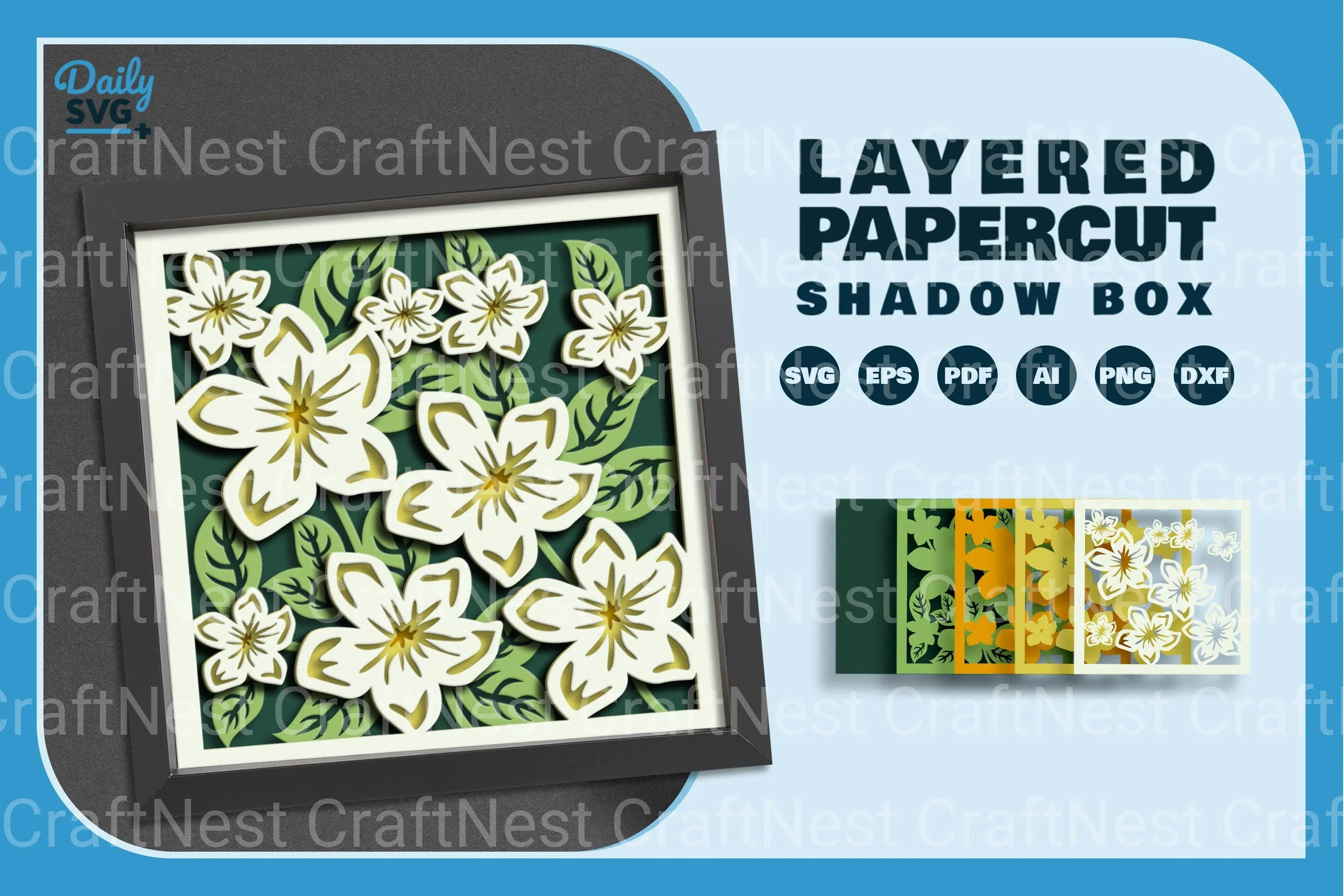 Spring Floral Papercut SVG Bundle