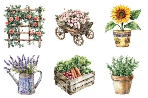 Spring Gardening Girl Clipart Bundle - CraftNest - Digital Crafting and Art