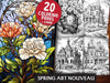 Spring Art Nouveau Coloring Books