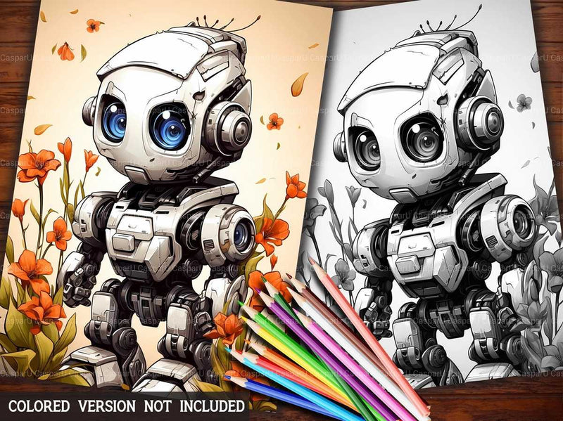 Spring Robots Coloring Books - CraftNest