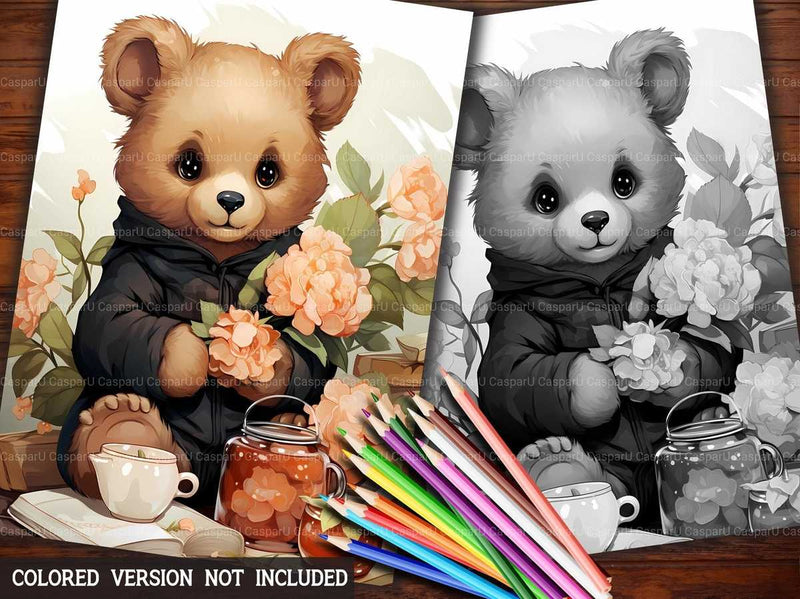 Spring Teddy Bears Coloring Books - CraftNest
