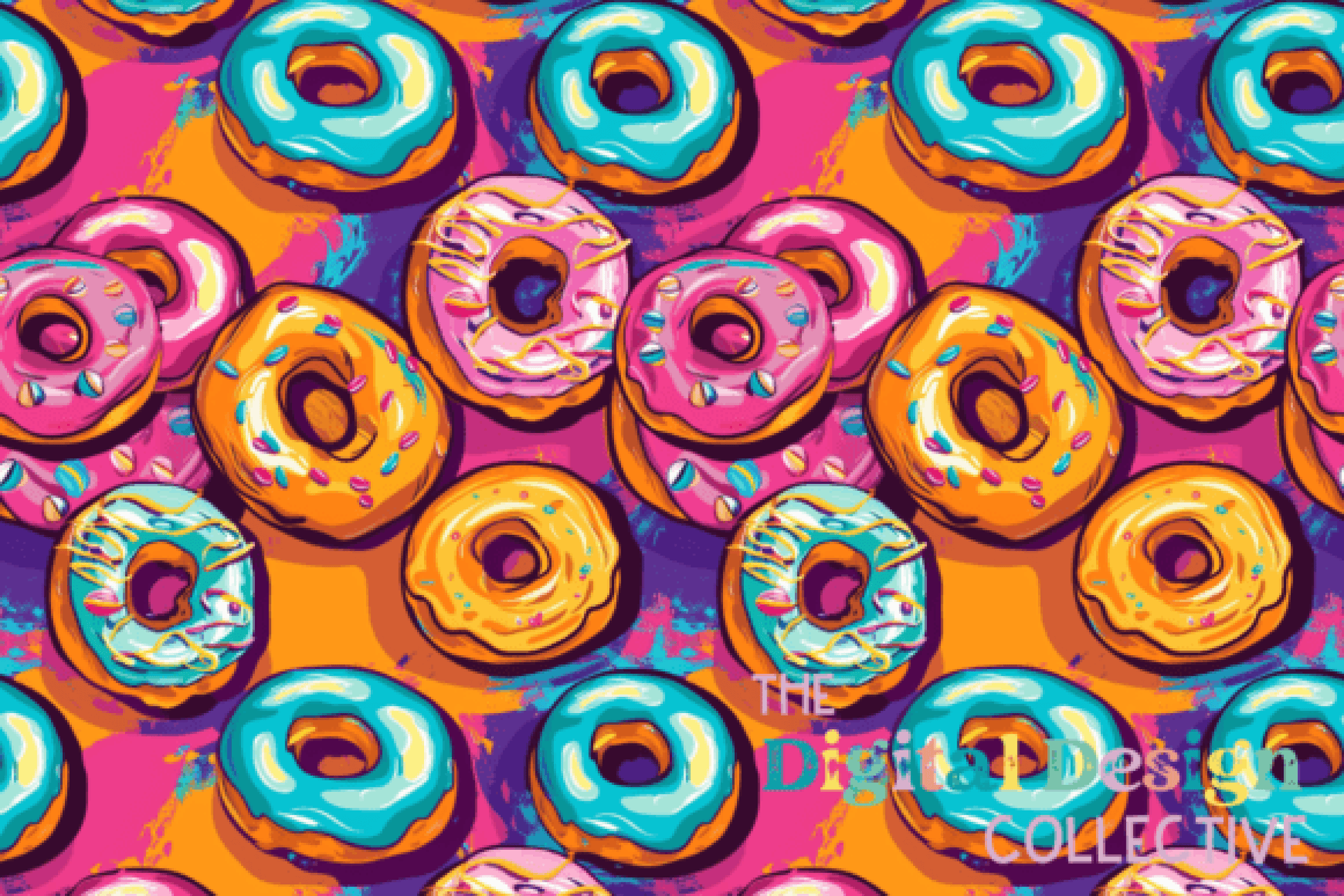 Colorful Sprinkled Donuts Seamless Digital Paper - CraftNest - Digital Crafting and Art