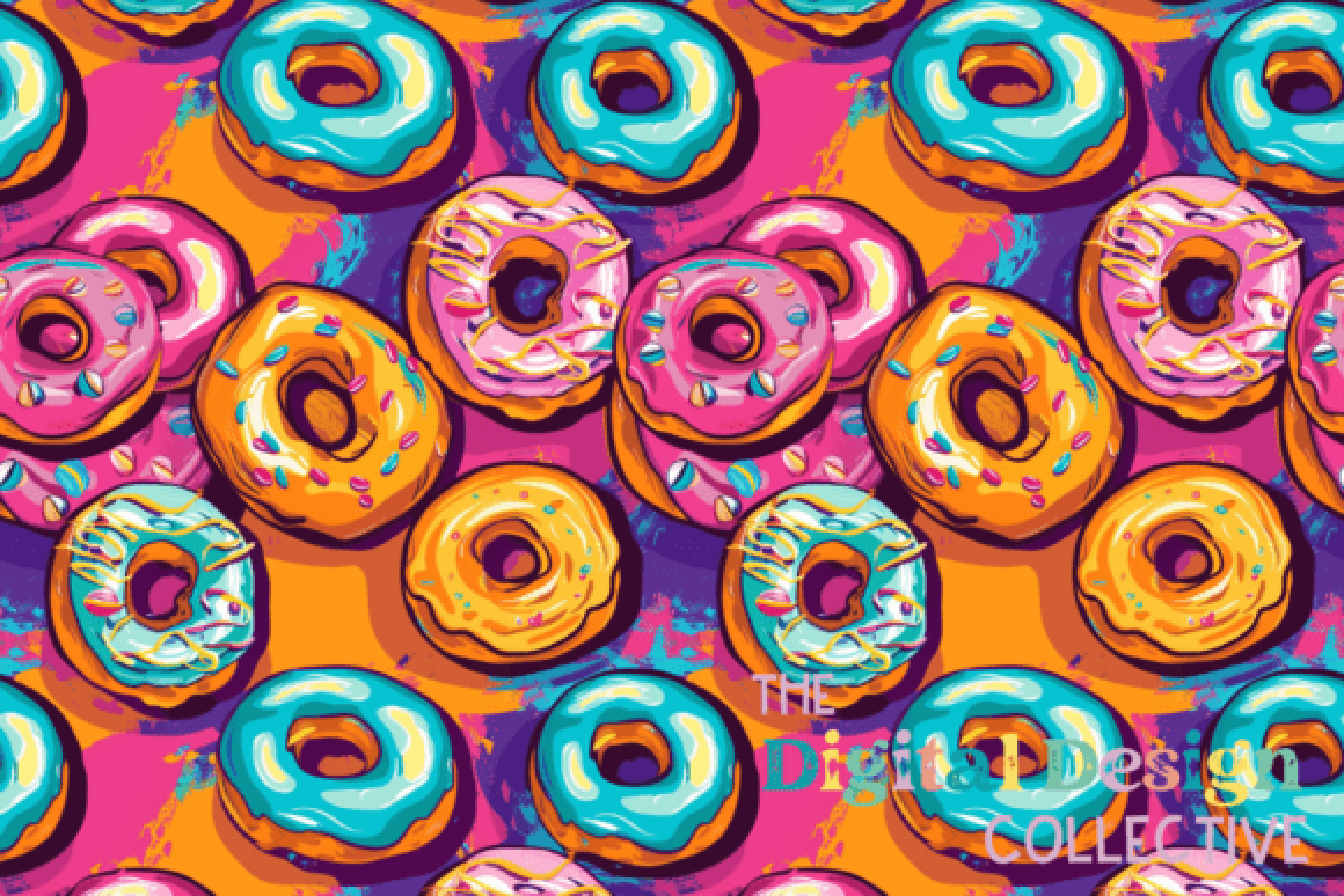 Colorful Sprinkled Donuts Seamless Digital Paper - CraftNest - Digital Crafting and Art