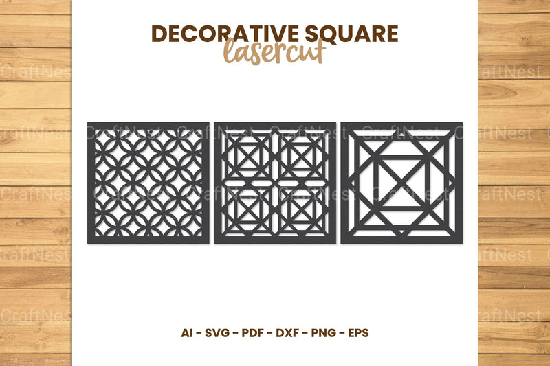 Square Lasercut SVG Bundle - CraftNest - Digital Crafting and Art