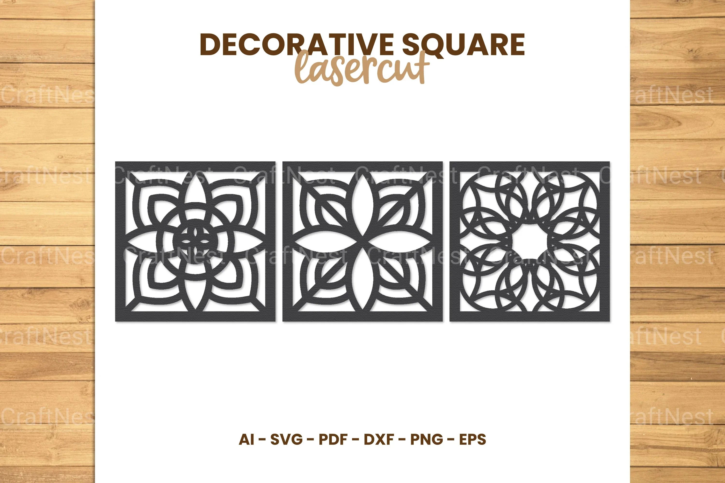 Square Lasercut SVG Bundle - CraftNest - Digital Crafting and Art
