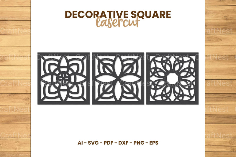Square Lasercut SVG Bundle - CraftNest - Digital Crafting and Art