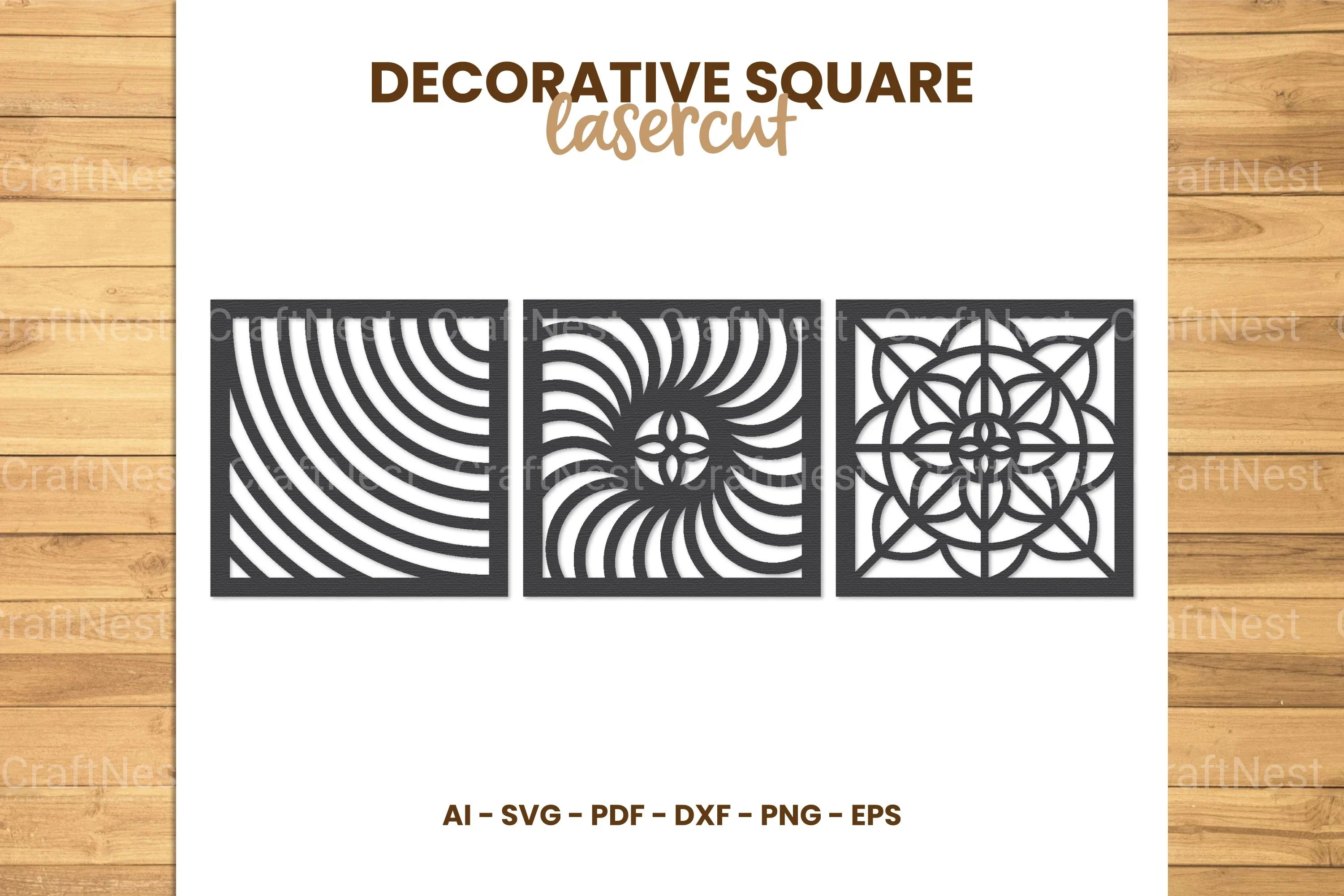 Square Lasercut SVG Bundle - CraftNest - Digital Crafting and Art