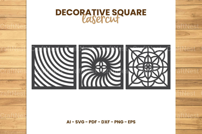 Square Lasercut SVG Bundle - CraftNest - Digital Crafting and Art