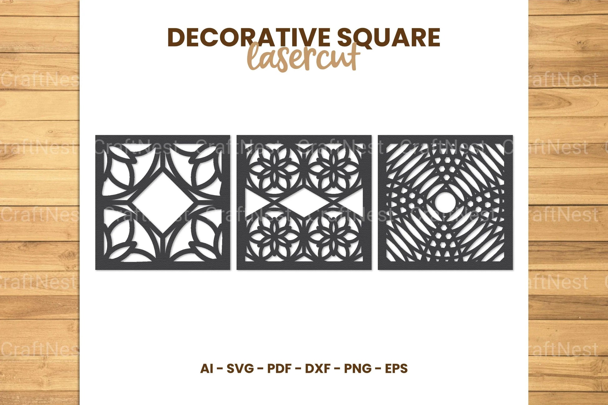 Square Lasercut SVG Bundle - CraftNest - Digital Crafting and Art