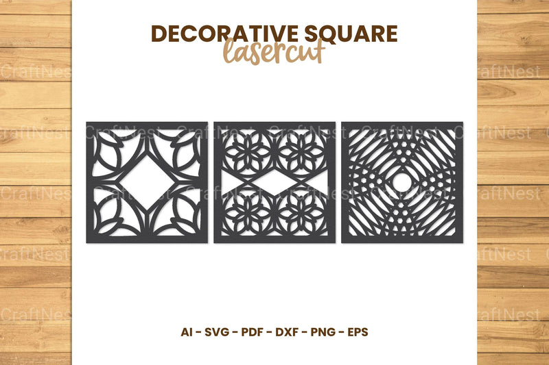 Square Lasercut SVG Bundle - CraftNest - Digital Crafting and Art