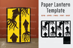 Squid Papercut Lantern Template SVG Bundle - CraftNest - Digital Crafting and Art