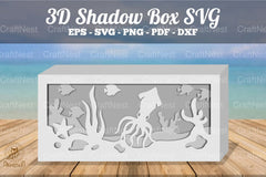 Squid Underwater Scene Shadow Box SVG Bundle - CraftNest - Digital Crafting and Art