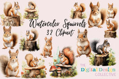 Squirrel Clipart Bundle - CraftNest - Digital Crafting and Art