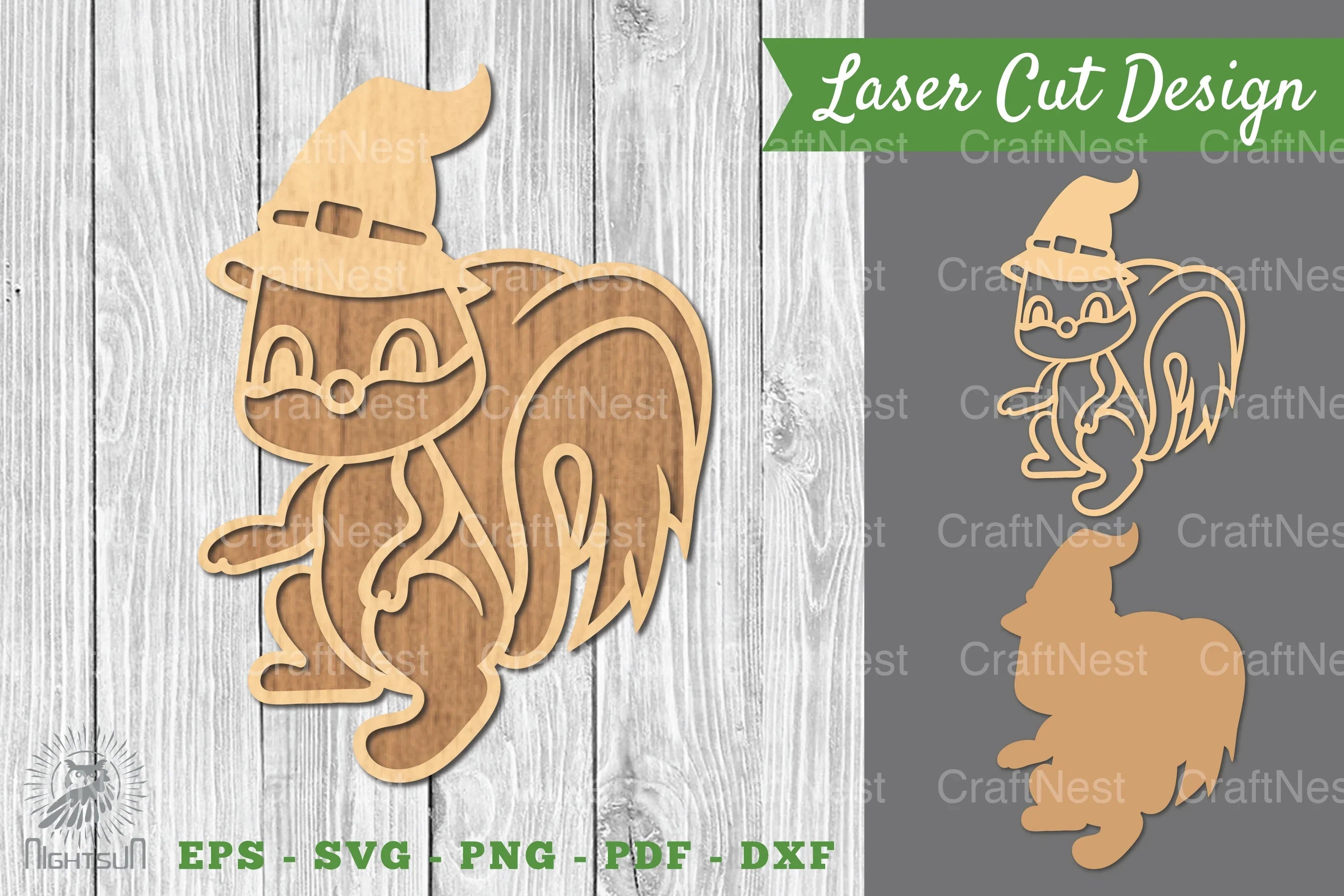 Squirrel Witch Laser Cut Decoration Clipart Bundle - CraftNest - Digital Crafting and Art