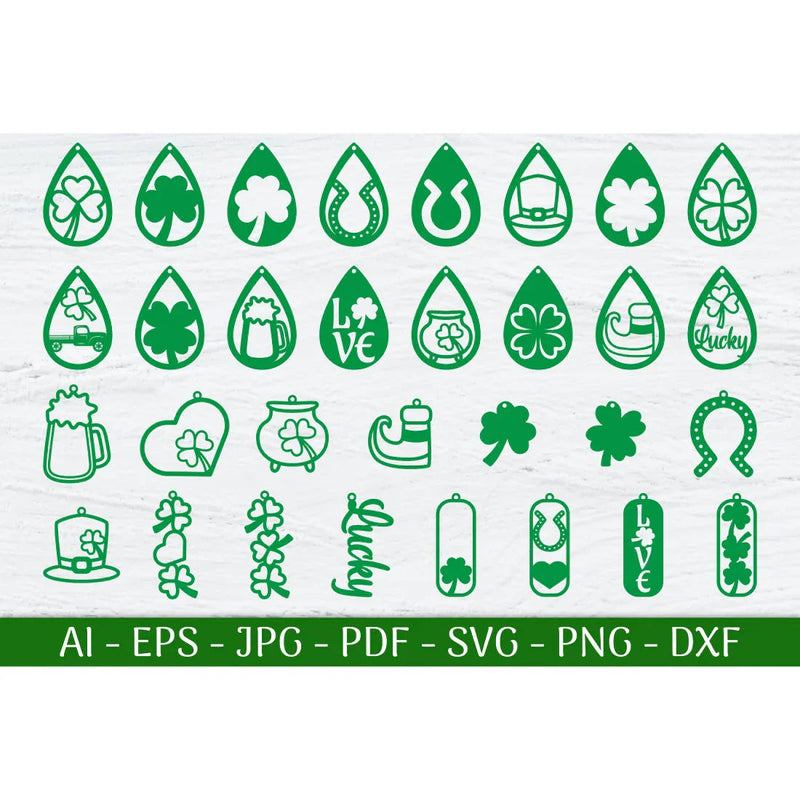 St Patrick's Day Earrings SVG Bundle - CraftNest - Digital Crafting and Art