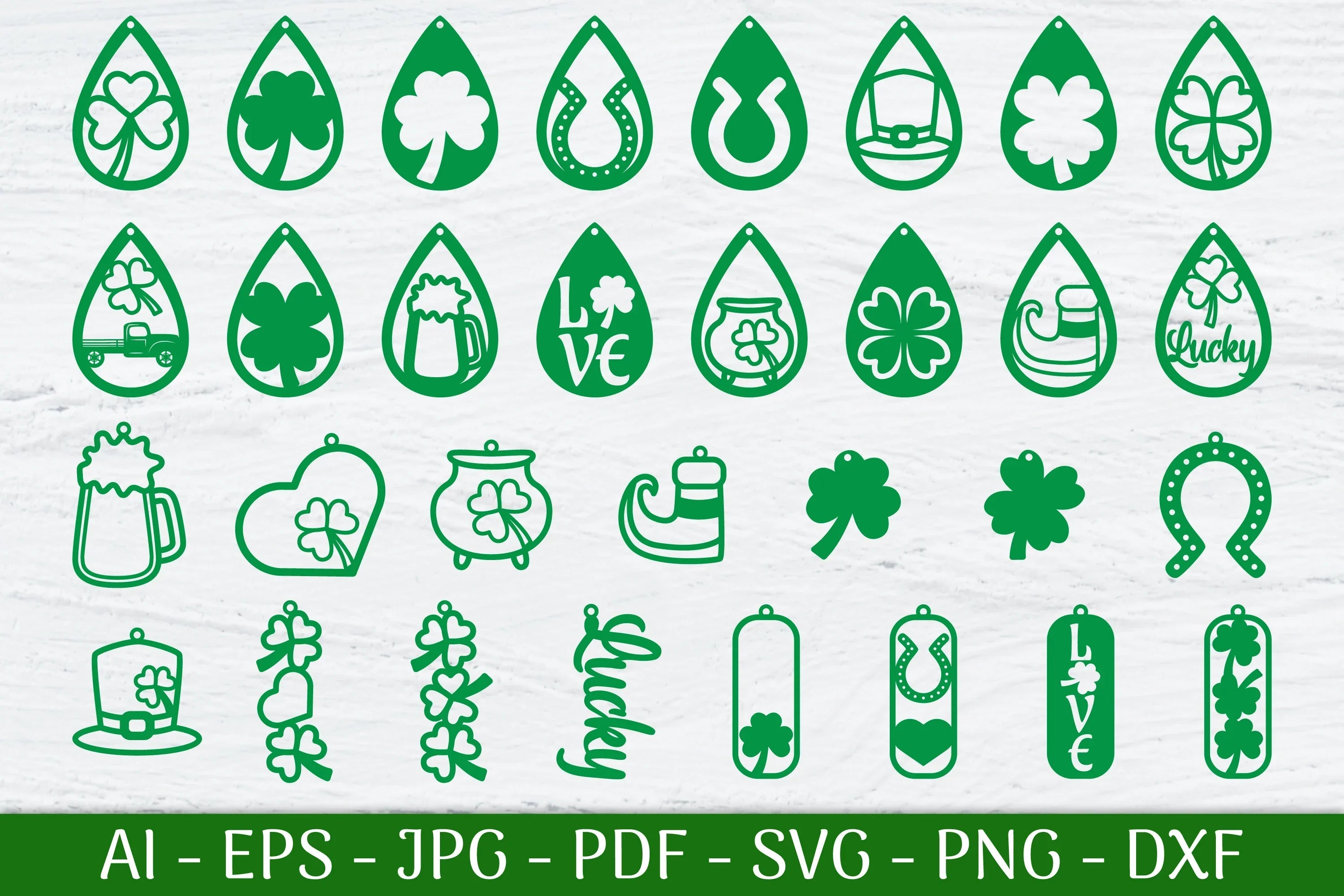 St Patrick's Day Earrings SVG Bundle - CraftNest - Digital Crafting and Art