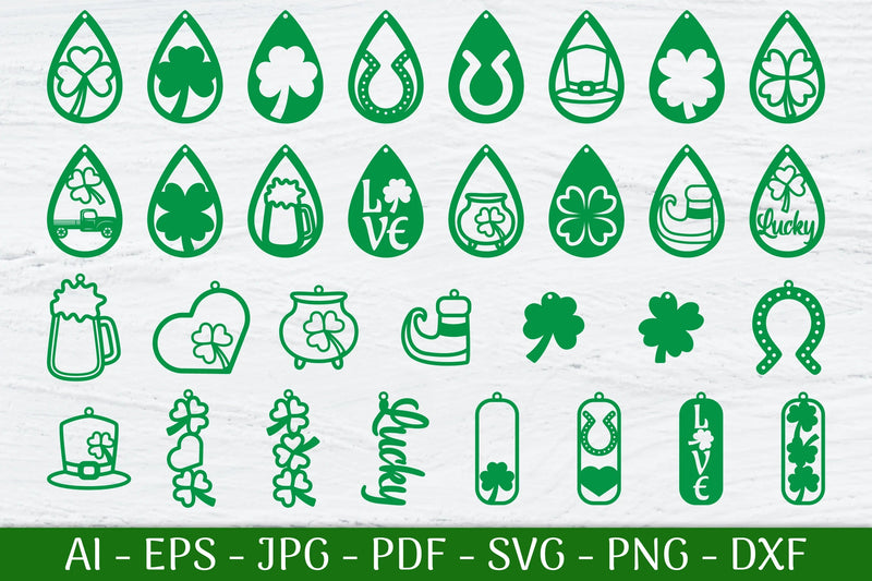 St Patrick's Day Earrings SVG Bundle - CraftNest - Digital Crafting and Art