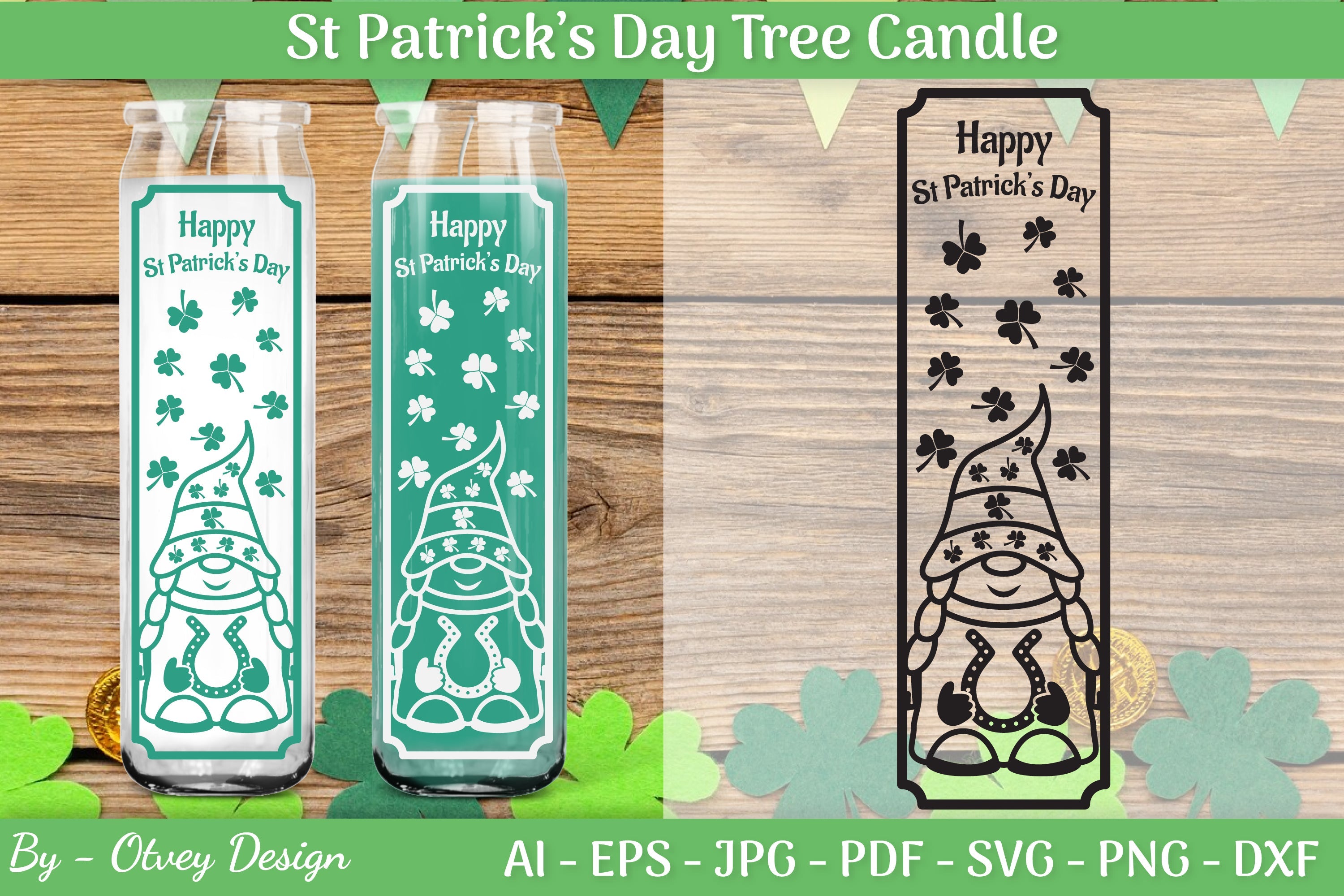 St Patrick's Day Candle Design SVG Bundle 1 - CraftNest - Digital Crafting and Art