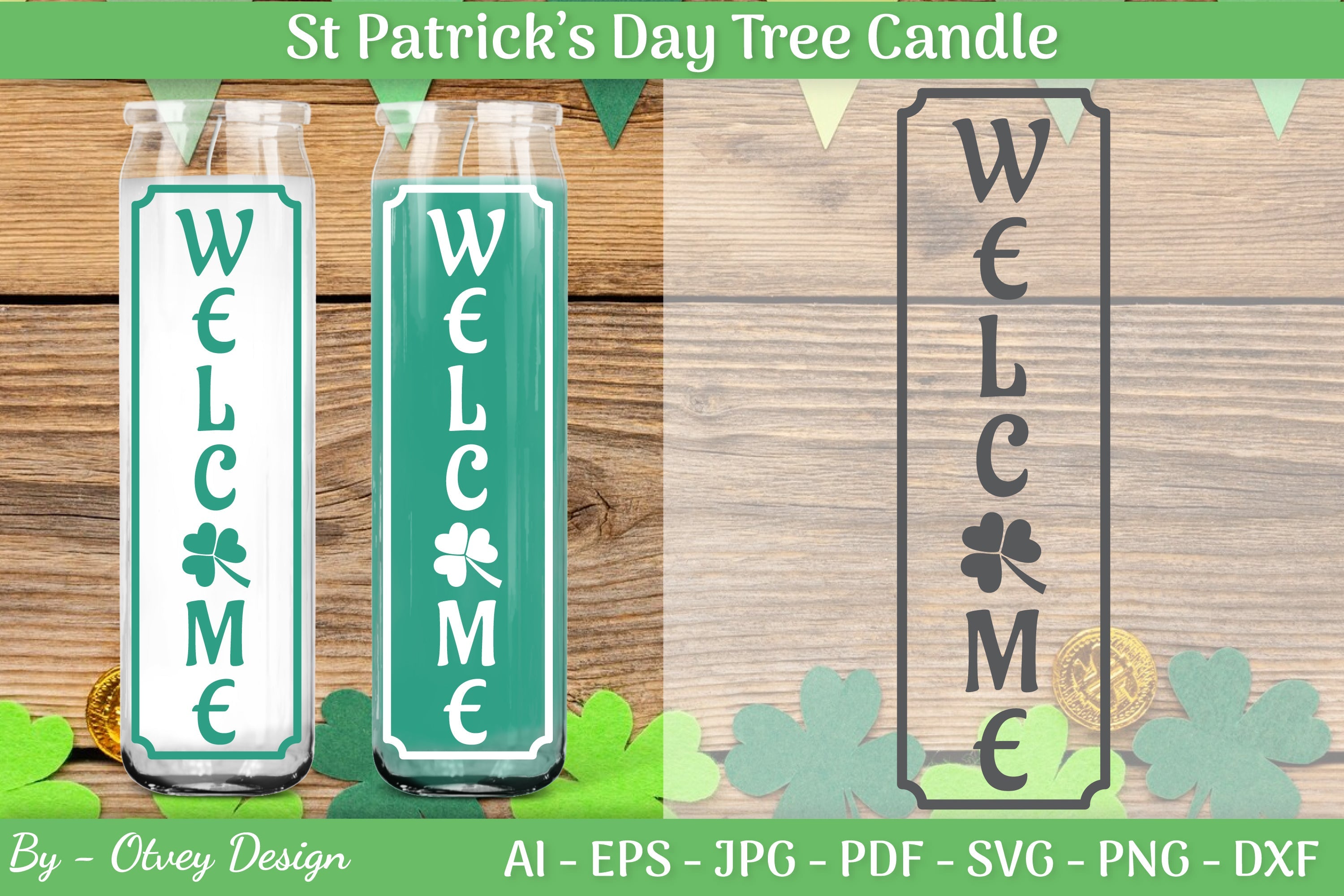 St Patrick's Day Candle Design SVG Bundle 5 - CraftNest - Digital Crafting and Art
