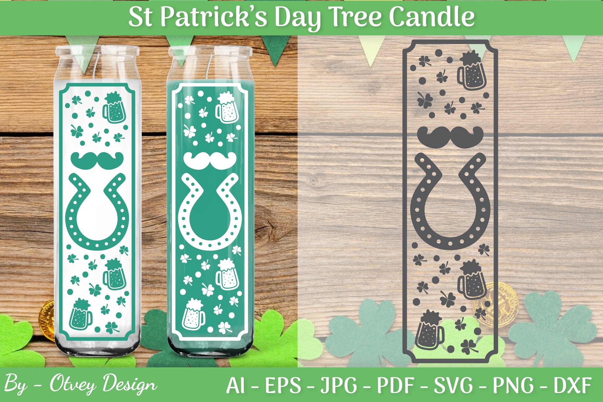 St Patrick's Day Candle Design SVG Bundle 12 - CraftNest - Digital Crafting and Art