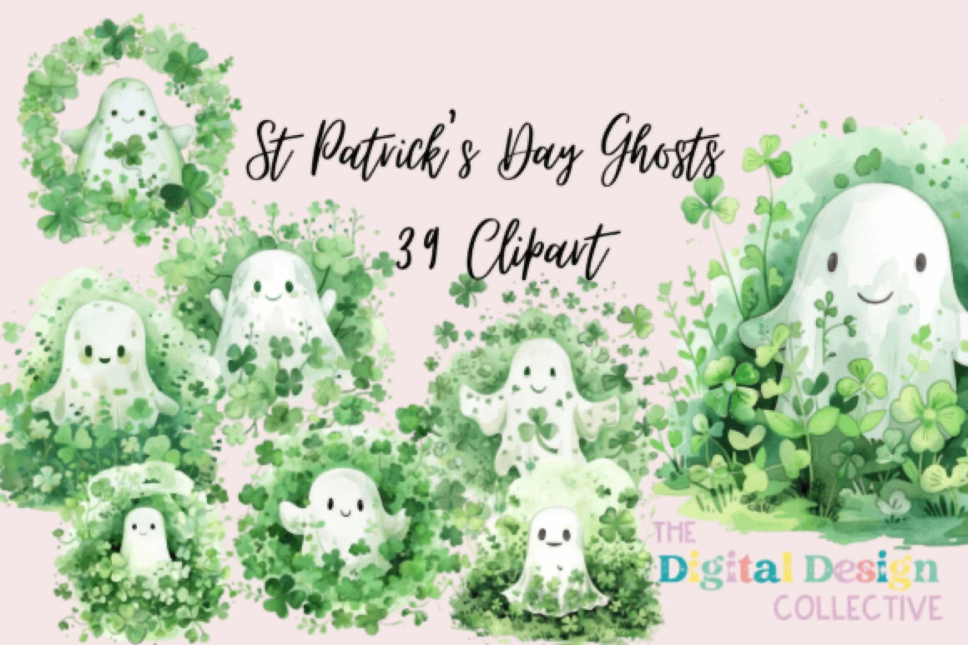 Adorable St. Patrick's Day Ghosts Clipart Bundle - CraftNest - Digital Crafting and Art