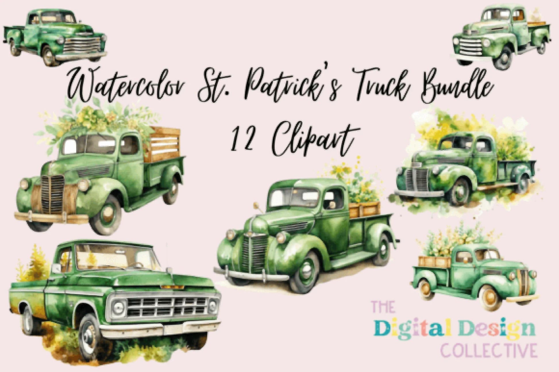 St. Patrick's Day Trucks Clipart Bundle - CraftNest - Digital Crafting and Art