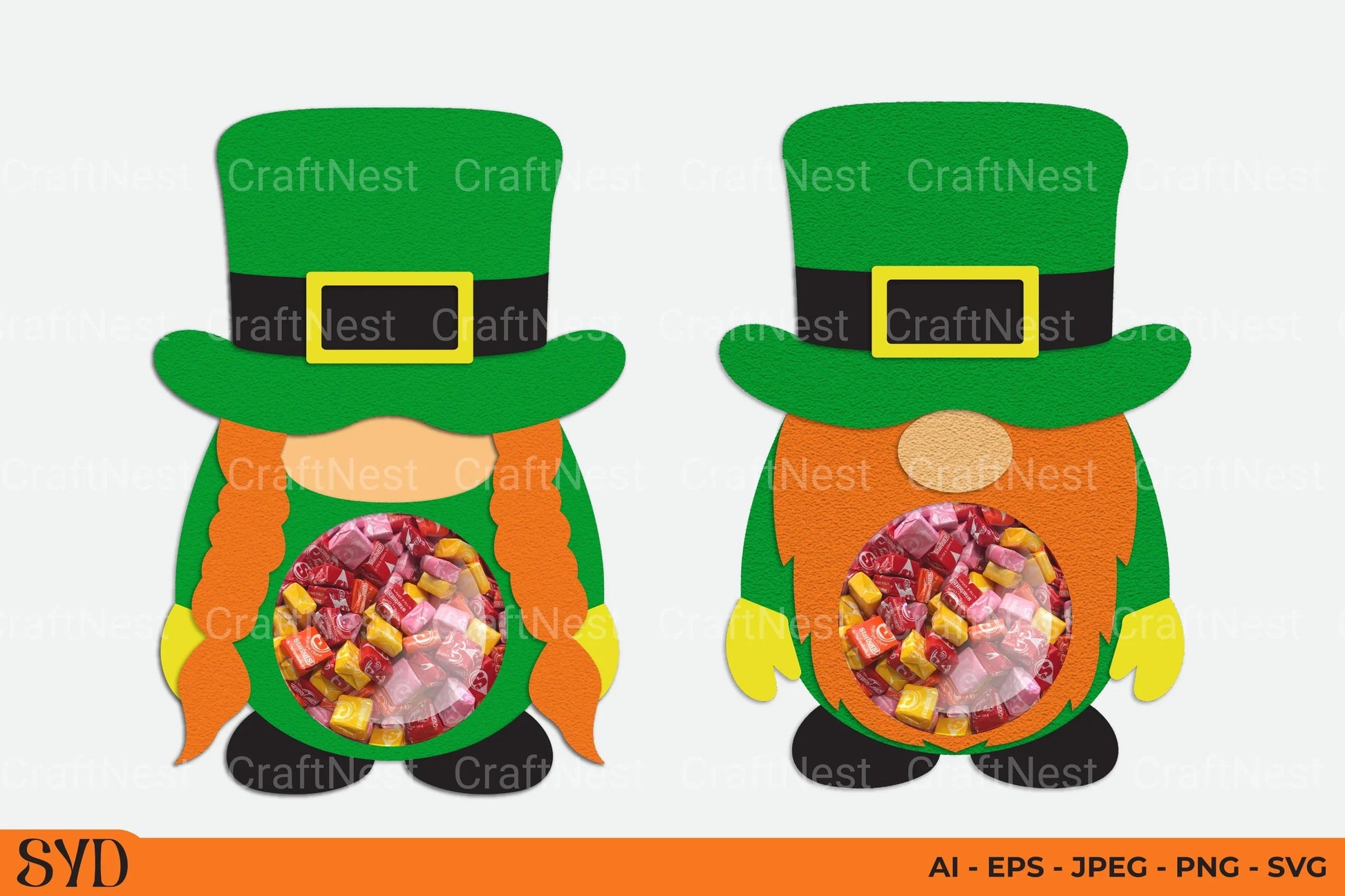 St Patrick's Gnome Candy Dome SVG Bundle - CraftNest - Digital Crafting and Art