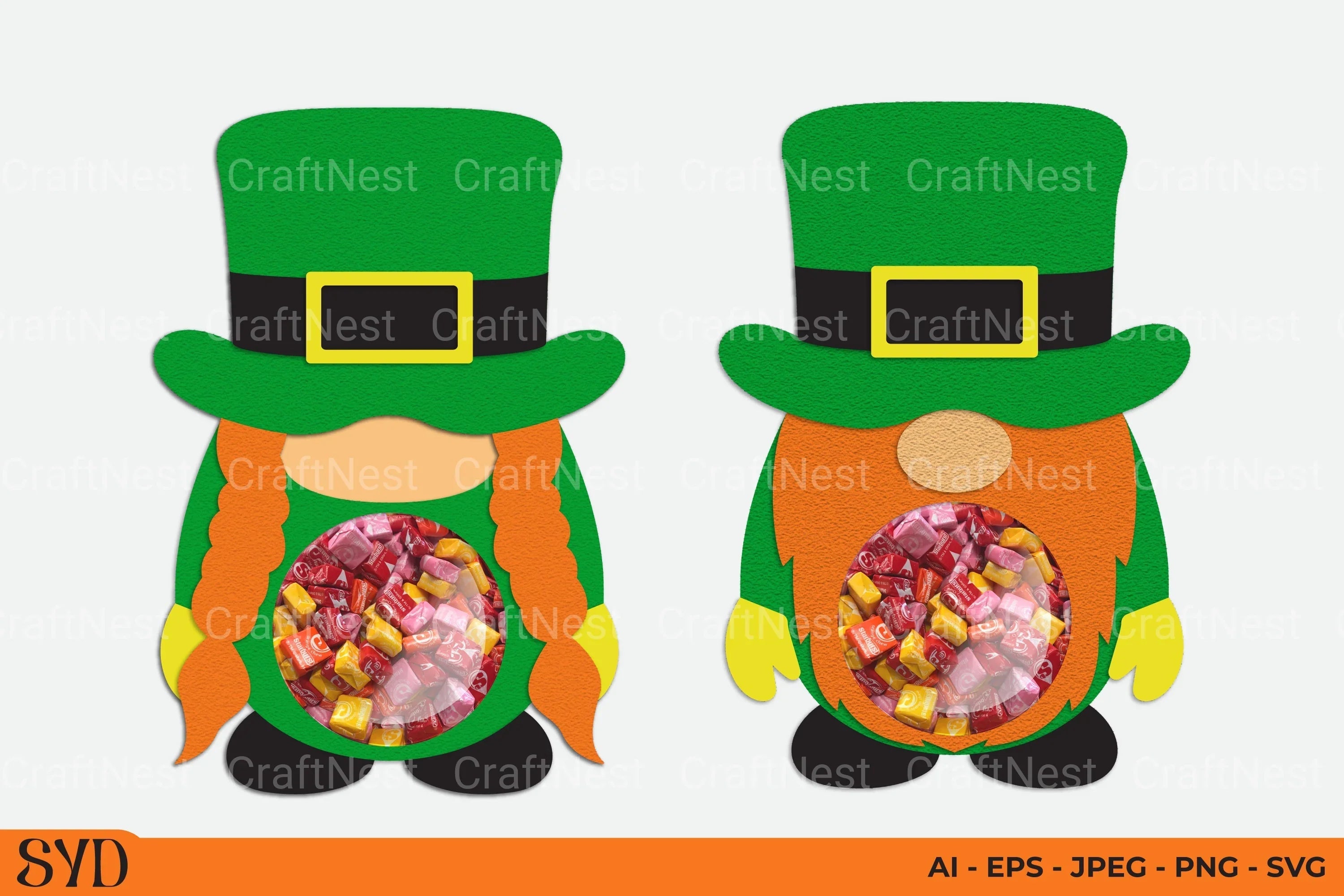 St Patrick's Gnome Candy Dome SVG Bundle - CraftNest - Digital Crafting and Art