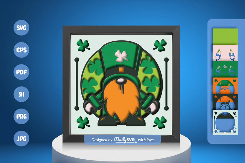 St. Patrick's Day Gnome Papercut SVG Bundle - CraftNest - Digital Crafting and Art