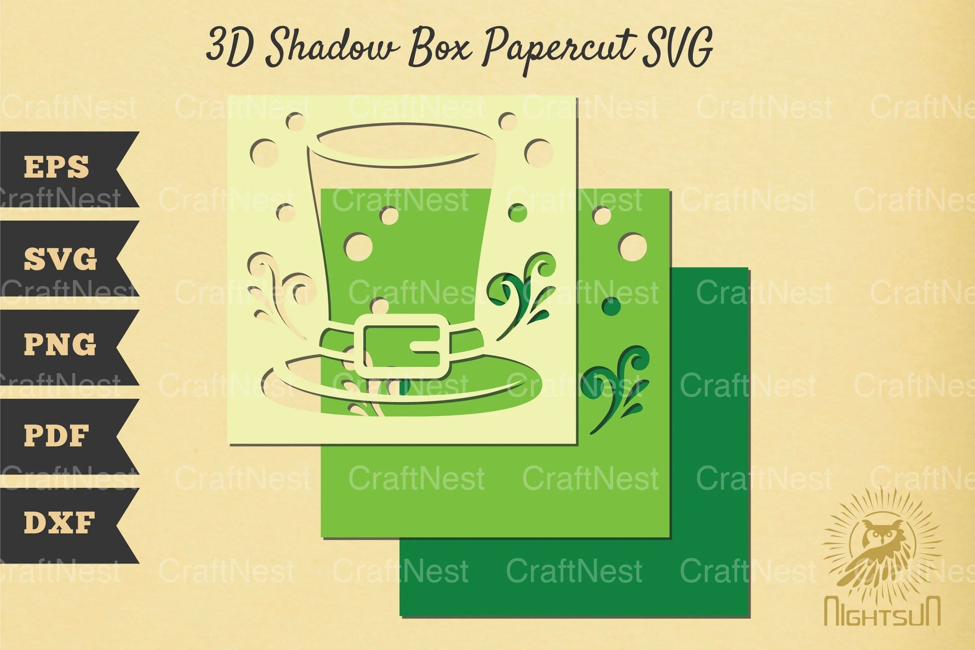 St Patrick's Day Hat 3D Shadow Box Clipart Bundle - CraftNest - Digital Crafting and Art