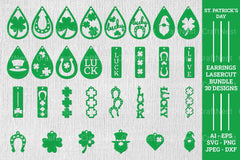 St Patrick's Earrings Laser Cut SVG Bundle - CraftNest - Digital Crafting and Art