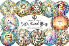 Stained Glass Easter Clipart Bundle 2 - CraftNest - Digital Crafting and Art