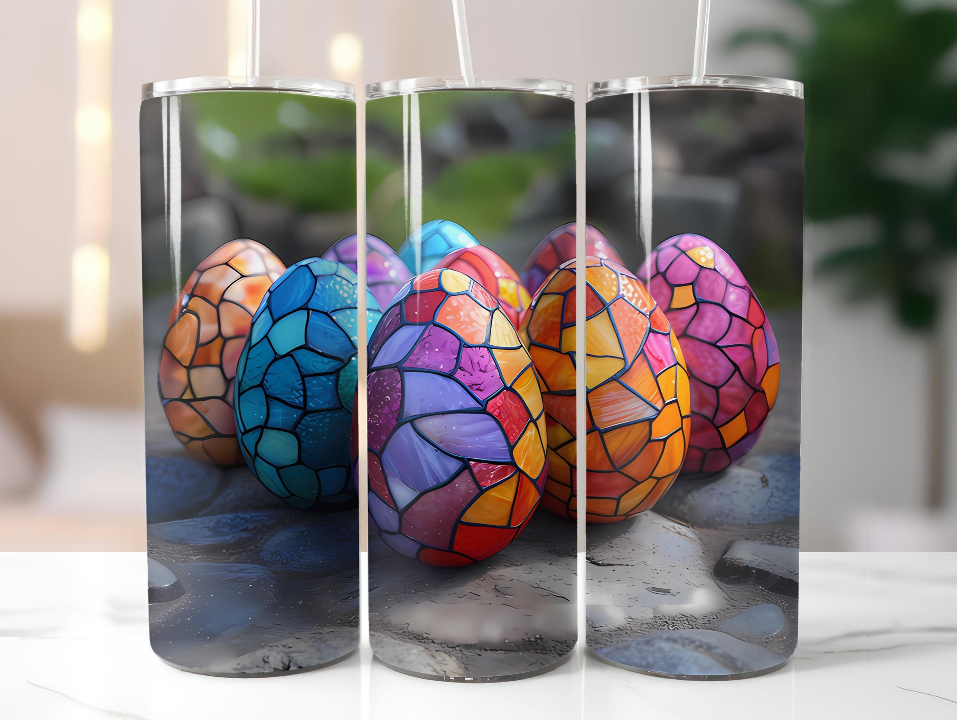 Stained Glass Easter 2 Tumbler Wrap - CraftNest