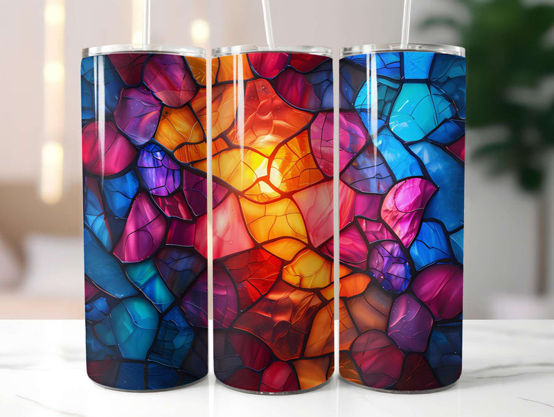 Stained Glass Summer 5 Tumbler Wrap - CraftNest - Digital Crafting and Art
