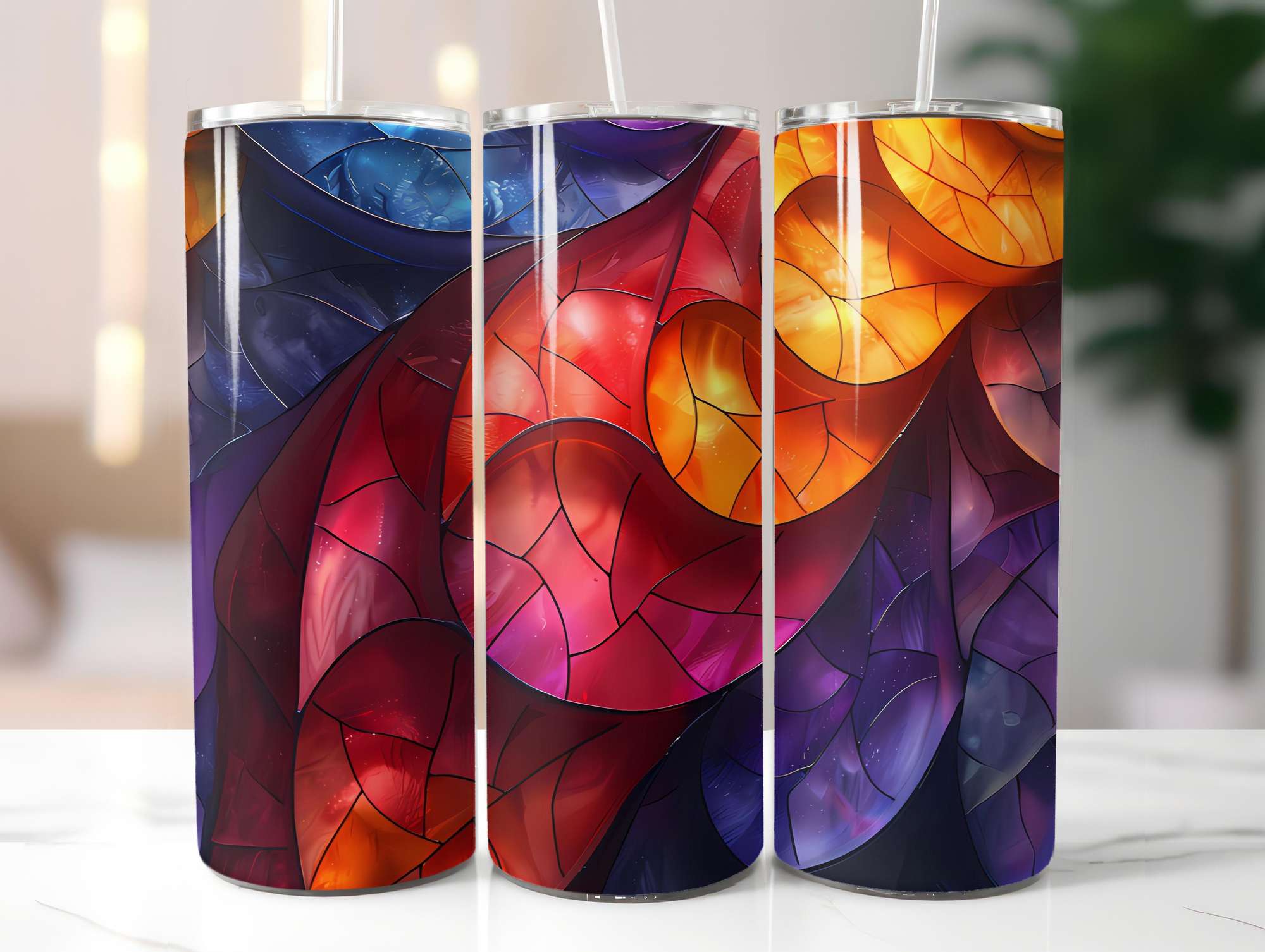 Stained Glass Summer 5 Tumbler Wrap - CraftNest - Digital Crafting and Art