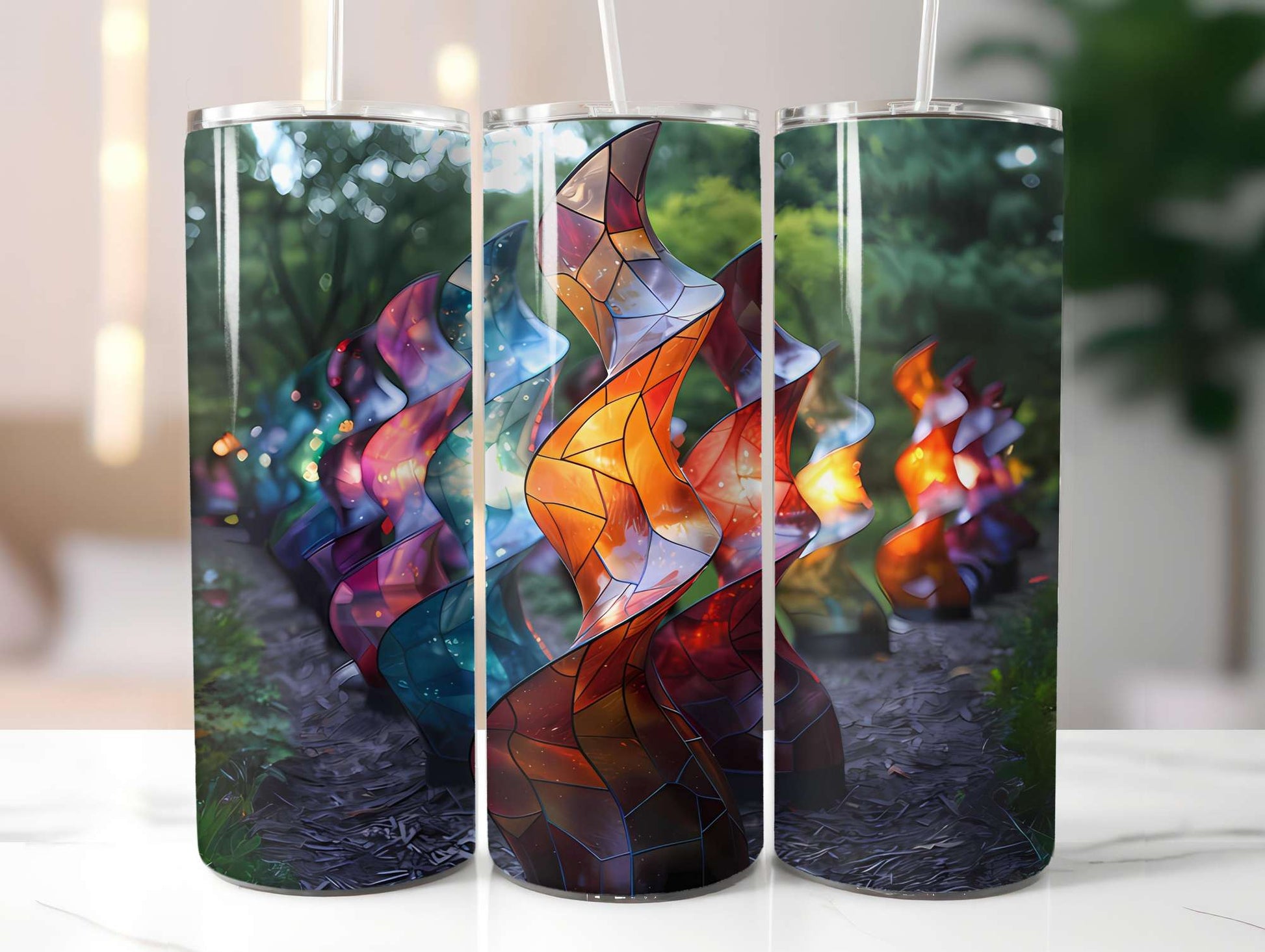 Stained Glass Summer 2 Tumbler Wrap - CraftNest - Digital Crafting and Art
